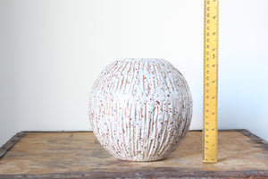 Carved Vase in Speckled White