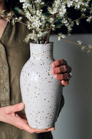 Vase in Speckled White