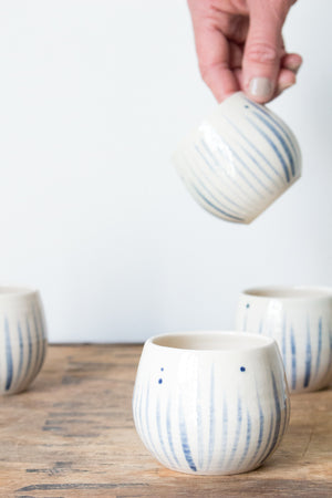Hand-painted Striped Espresso Cup