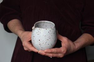 Hand Jug in Speckled White