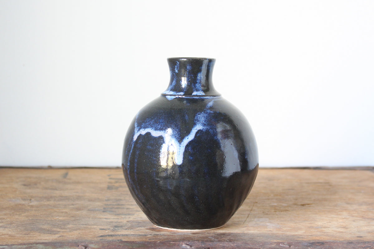 Cobalt Blue and Black Vase