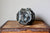 Crackled Orb Vase in Metallic Blue/Black: Two