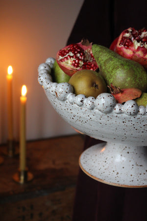 Large String of Pearls Pedestal Dish