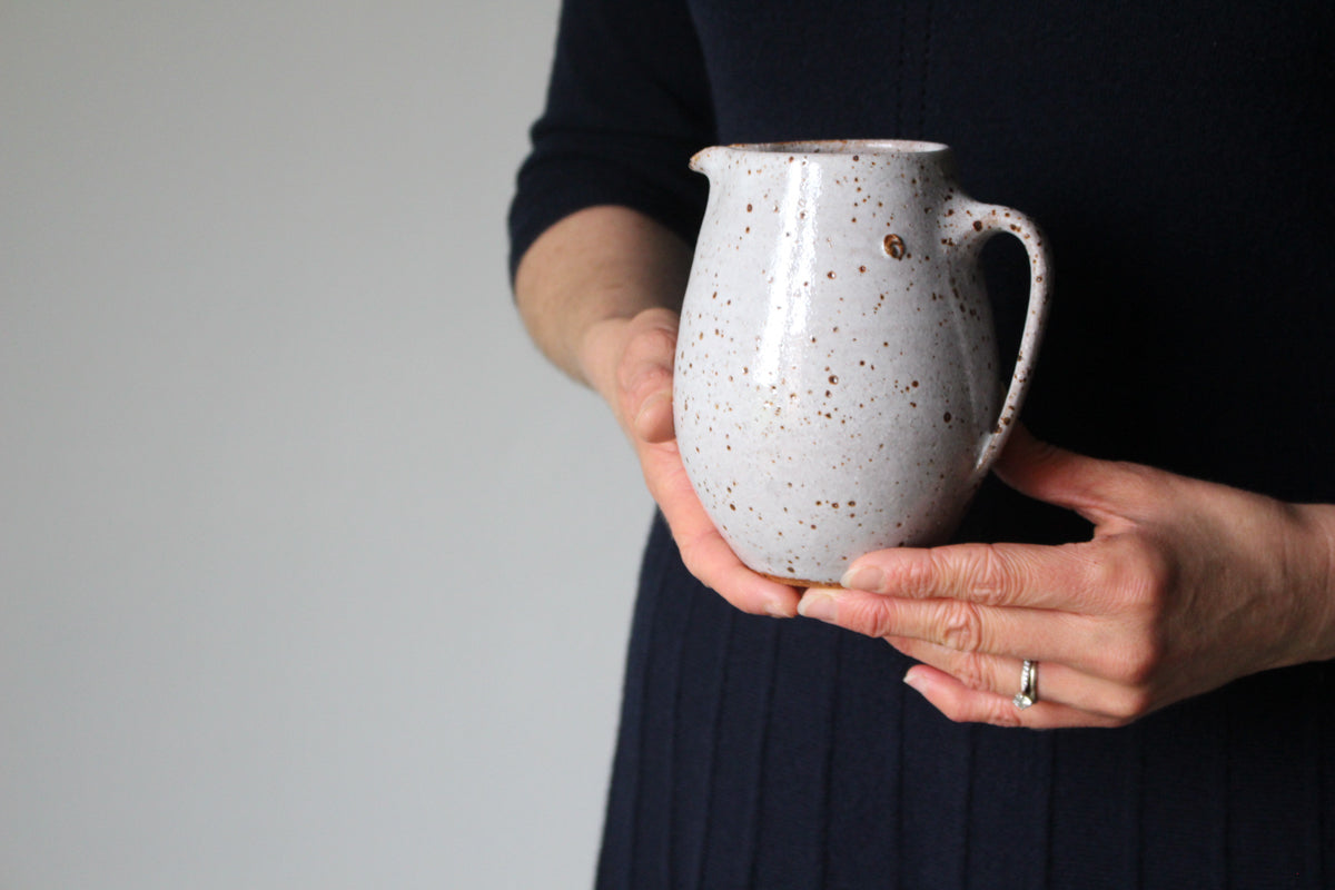 Jug in Speckled White: Three