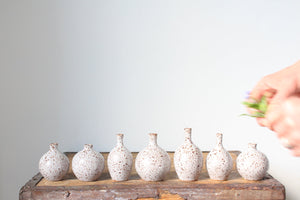 Bud Vase in Speckled Warm White: Three