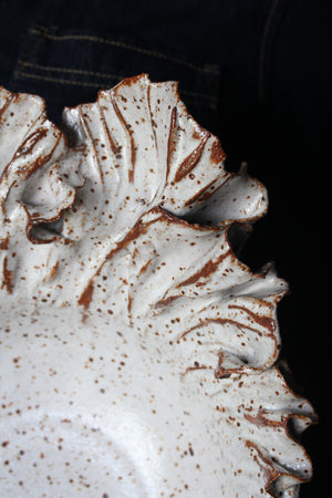 Anthos Platter in Speckled White: Three