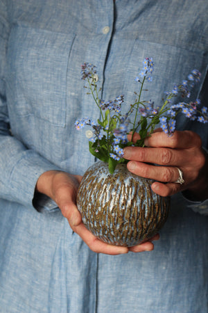 Textured Vase in Rustic Blue