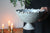 Pearl Edged Pedestal Dish in Speckled Cream/White