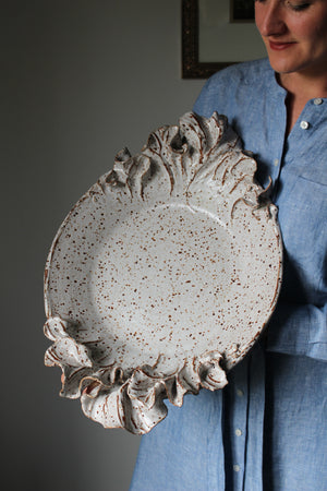 Anthos Platter in Speckled White: Two