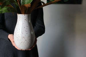 Large Vase in Speckled White: Two