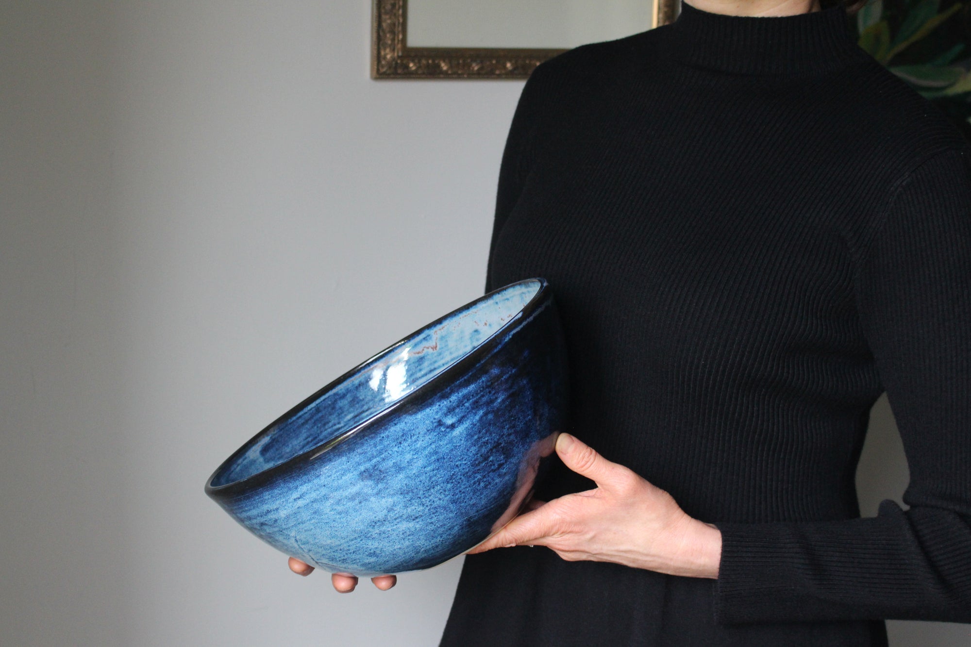 Large Indigo Serving Bowl