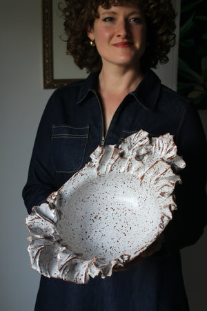 Anthos Platter in Speckled White: Three
