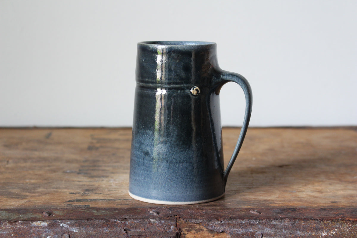 Straight-Sided Mug in Metallic Blue/Black: One