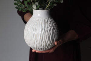 Slightly Flawed White Vase