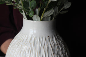 Slightly Flawed White Vase