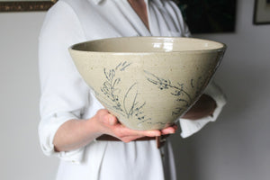 Botanical Serving Bowl in Speckled Clay