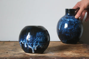 Orb Vase in Indigo: Two
