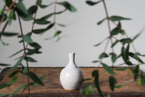 Glossy White Bud Vase