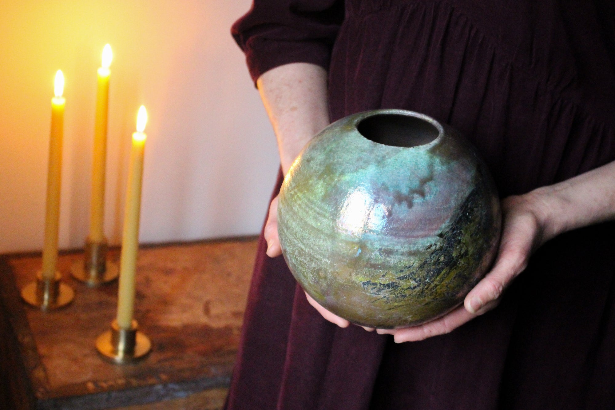 Slightly Flawed Raku Vase: Six