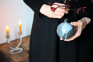 Poured Black and White Vessel: One