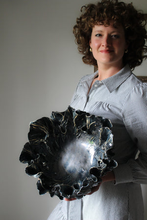 Anthos Bowl in Metallic Black