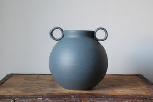 Loop Vase in Matte Blue