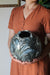 Large Flawed Orb Vase in Metallic Blue/Black