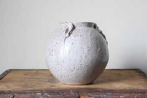 Decorated Vase in Speckled White