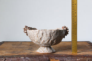 Slightly Flawed Handbuilt Pedestal Dish: Three