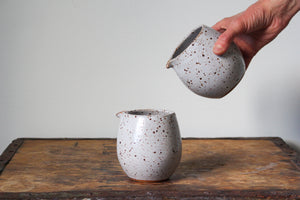Hand Jug in Speckled White