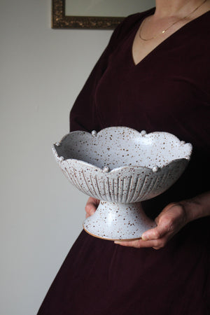 Scalloped-Edge Pedestal Dish