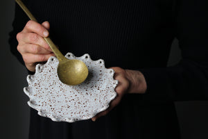 Decorated Spoon Rest in Textured White