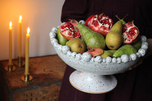 Large String of Pearls Pedestal Dish