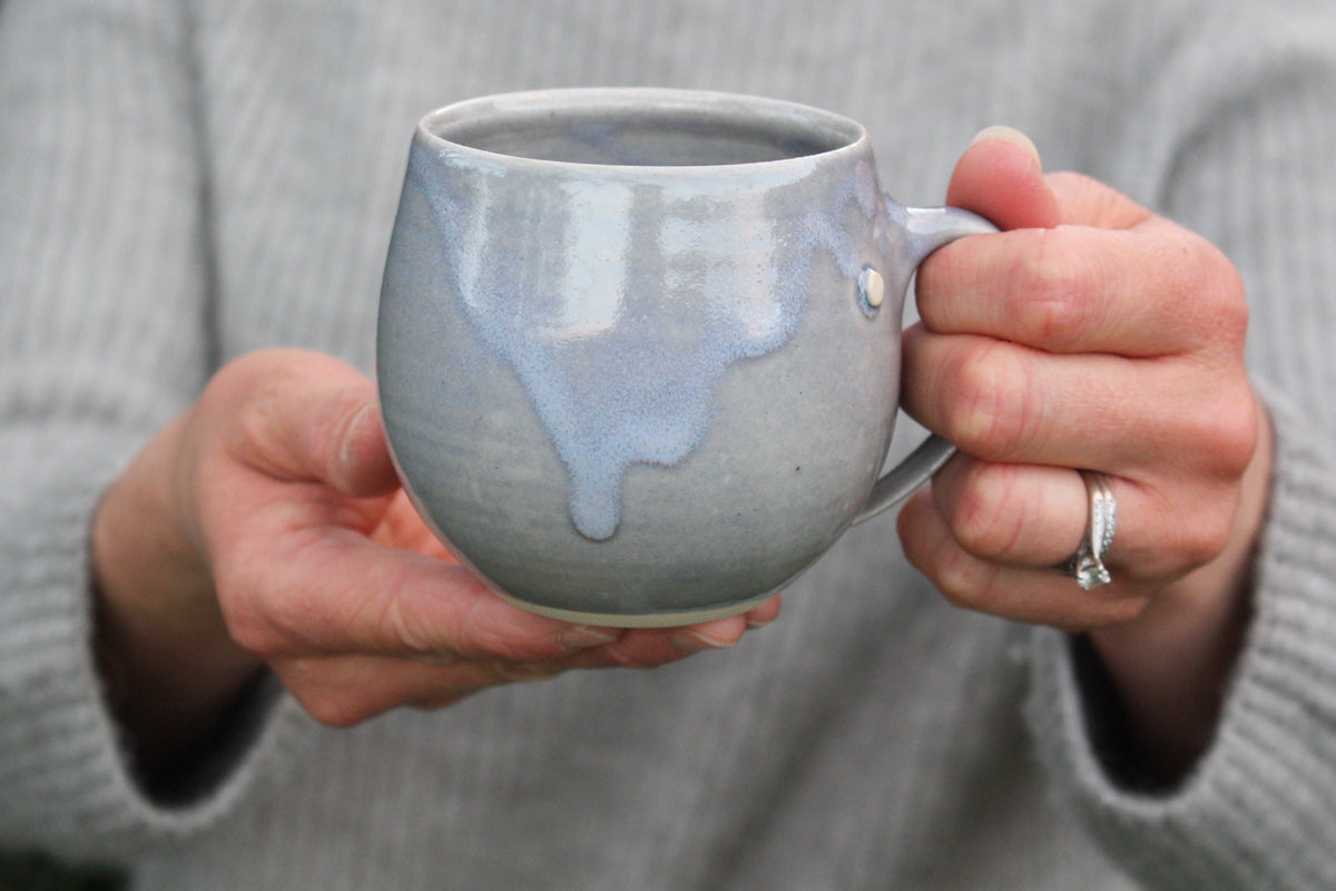 Smaller Tea-sized Pale Blue/Grey Mug: One