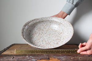 Serving Dish in Speckled Creamy White