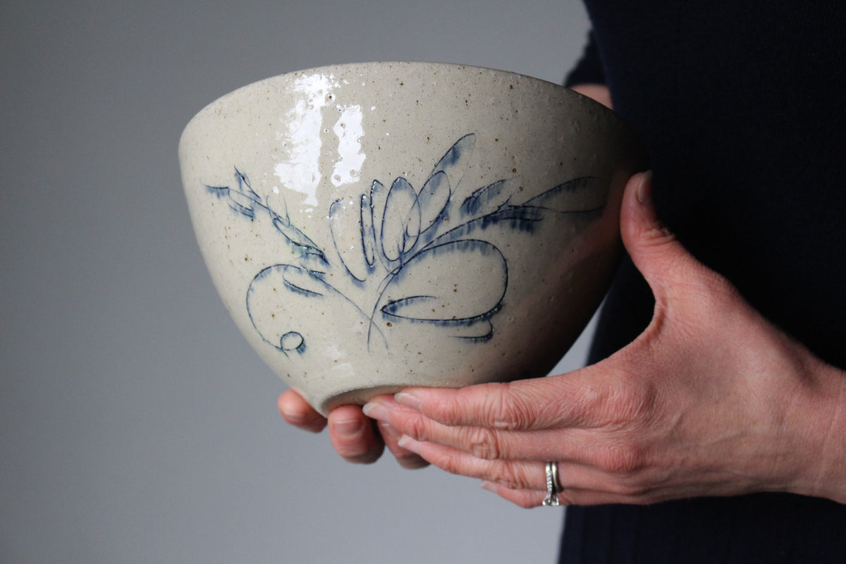 Slightly Flawed Botanical Serving Bowl: Three
