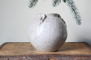 Decorated Vase in Speckled White