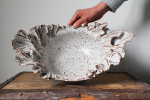 Anthos Platter in Speckled White: Three