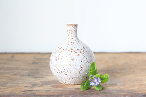 Bud Vase in Speckled Warm White: Two