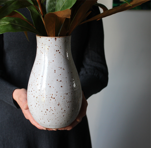 Large Vase in Speckled White: Two