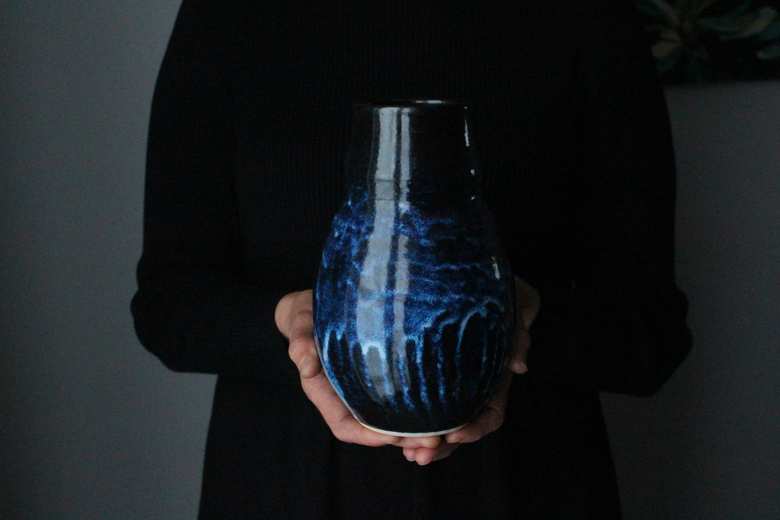 Tall Vase in Indigo: Six