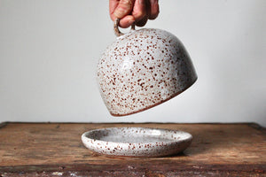 Cheese and Butter Dome - Speckled Cream/White