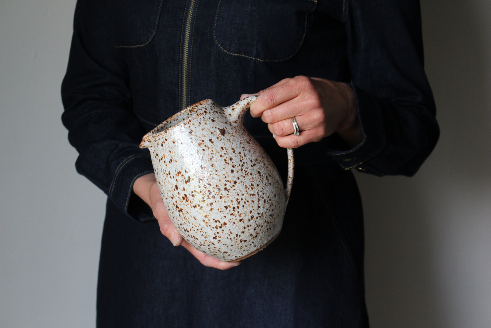 Jug in Speckled White: Two