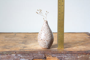 Slender Bud Vase in Speckled White