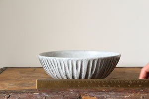 Black and White Ribbed Serving Bowl
