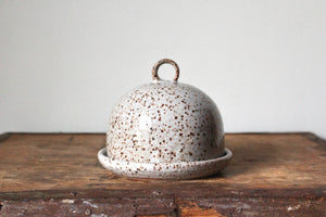 Cheese and Butter Dome - Speckled Cream/White