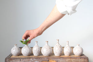 Bud Vase in Speckled Warm White: Five
