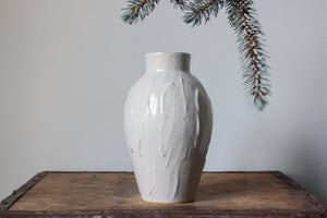 Textured Vase in Smooth White