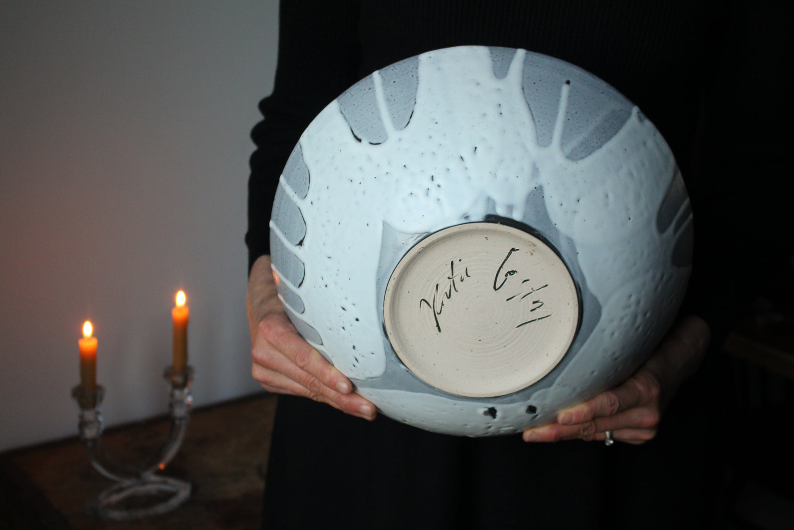 Large Black and White Serving Bowl: One