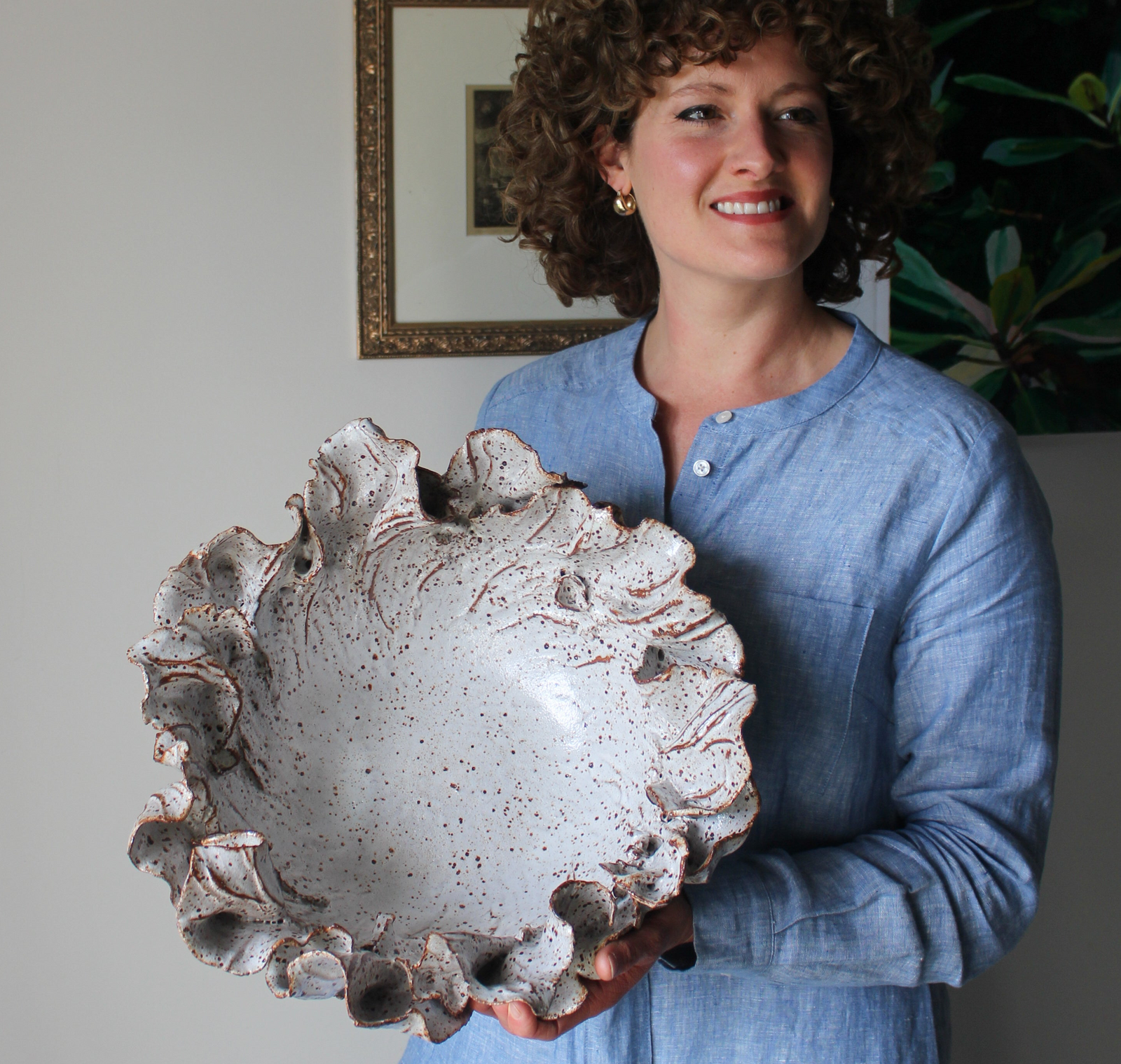 Anthos Bowl in Speckled White: One